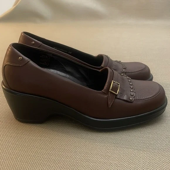Dansko Brown Leather Kilted Tassel Loafers Size 38 - Picture 7 of 14